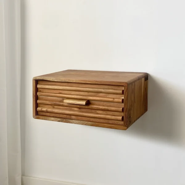 Mesita noche flotante madera mango CÁLAMO