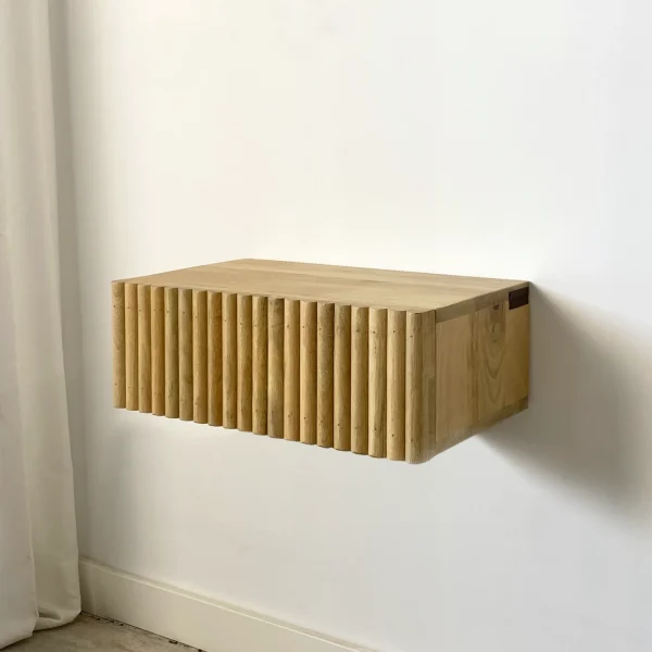 Mesita noche flotante madera mango VARILLAS