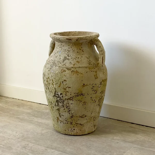 Jarrón terracota asas crema ATLANTIS