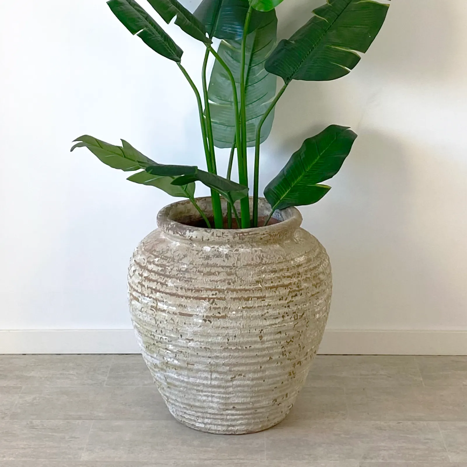 Macetero terracota crema ATLANTIS