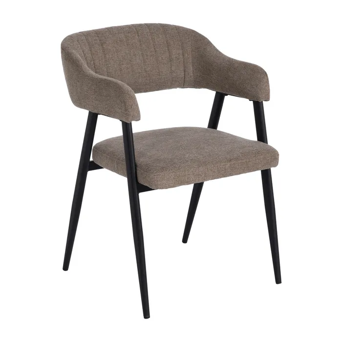 SET 2 SILLAS BEIGE TEJIDO-METAL - Imagen 2