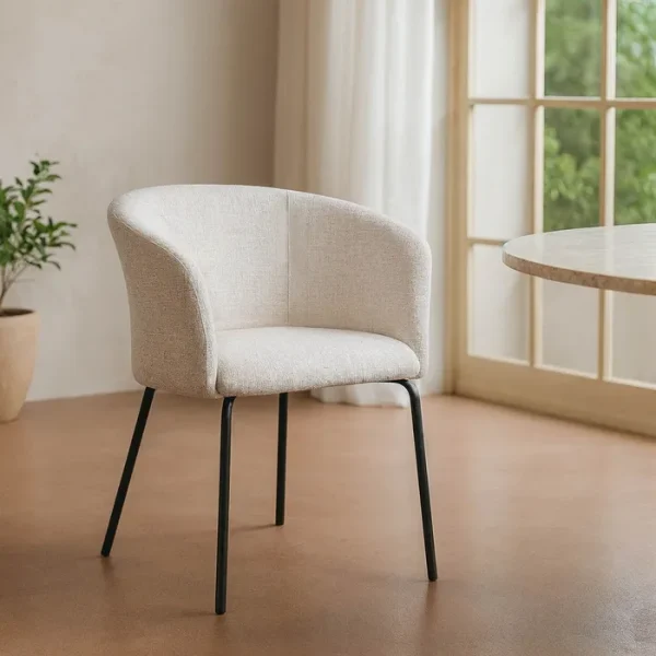 SET 2 SILLAS CREMA TEJIDO-METAL