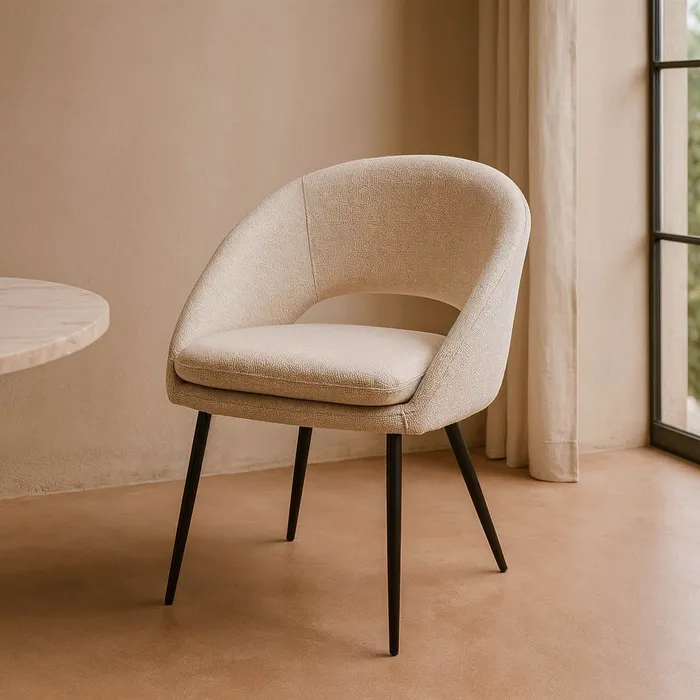 Set 2 sillas hierro crema VERA