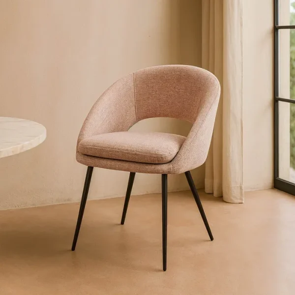 SET 2 SILLAS ROSA TEJIDO-METAL