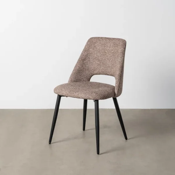 SET 2 SILLAS JASPEADO TAUPE TEJIDO-METAL