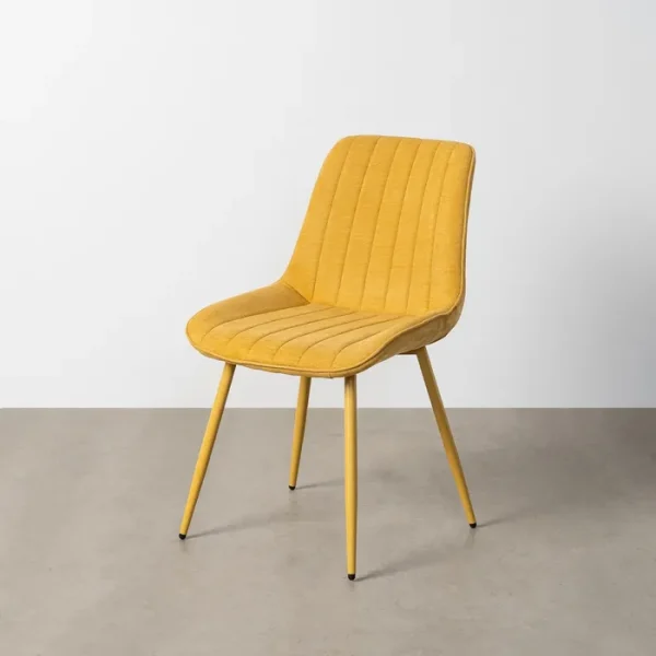 SET 2 SILLAS AMARILLO TEJIDO-METAL