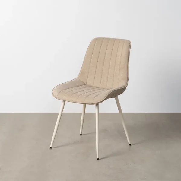SET 2 SILLAS BEIGE TEJIDO-METAL