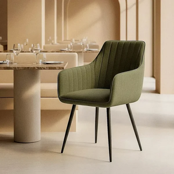 SET 2 SILLAS VERDE TEJIDO-METAL