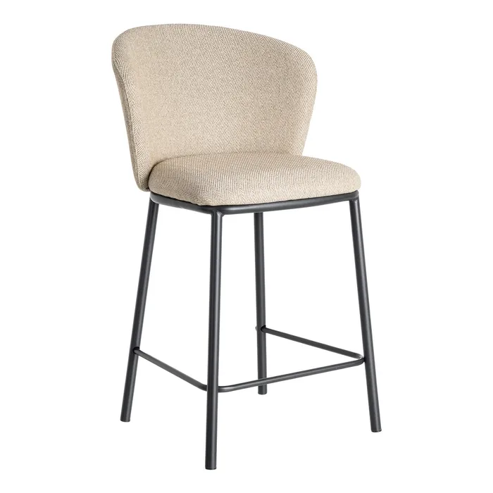 Set 2 taburetes metal beige SPIGA - Imagen 2