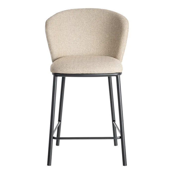 Set 2 taburetes metal beige SPIGA - Imagen 3