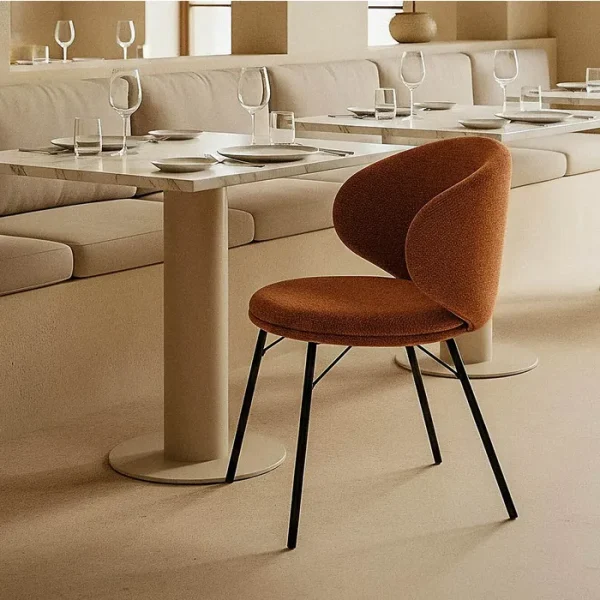 SET 2 SILLA TERRACOTA TEJIDO-METAL