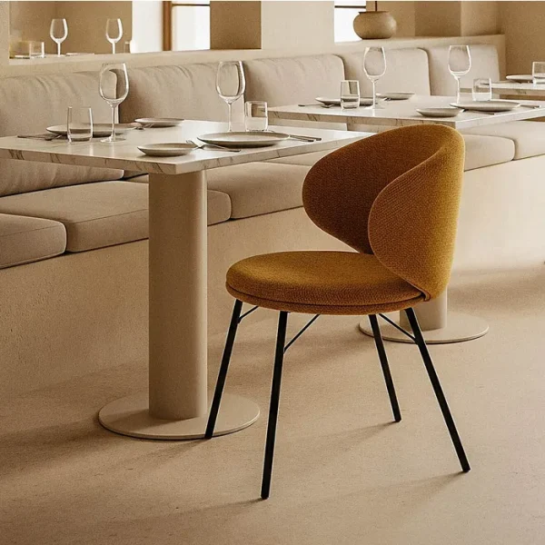 SET 2 SILLA MOSTAZA TEJIDO-METAL