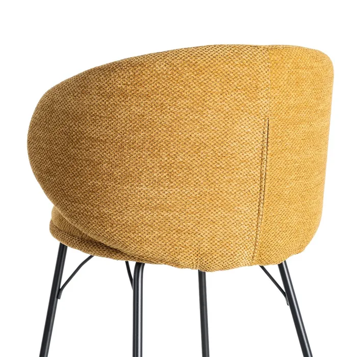 SET 2 TABURETES MOSTAZA TEJIDO-METAL - Imagen 6