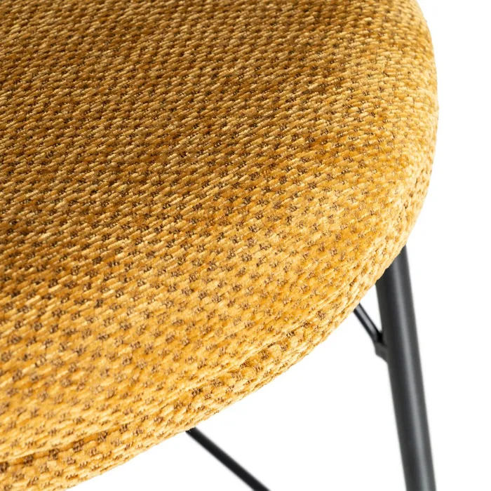 SET 2 TABURETES MOSTAZA TEJIDO-METAL - Imagen 9