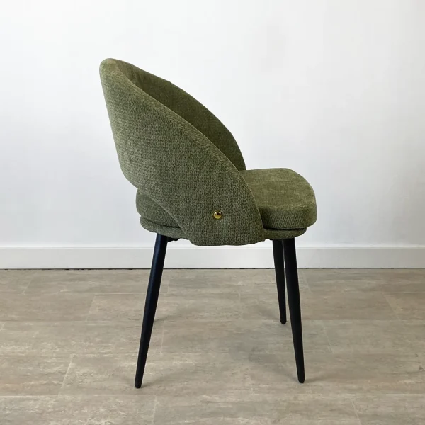 Set 2 sillas tela chenilla verde BARCELONA