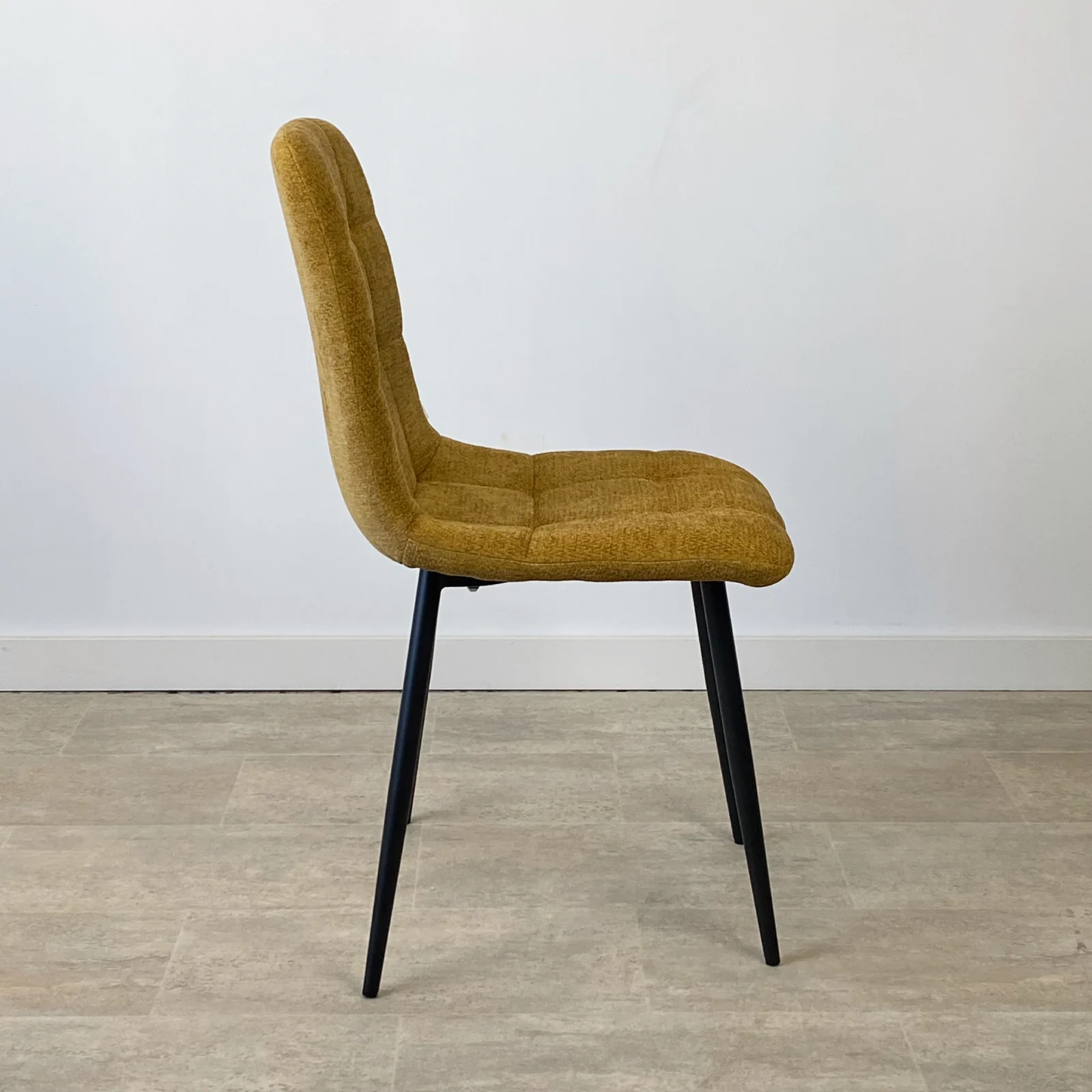 Set 4 sillas tela chenilla ocre SEVILLA - Imagen 2