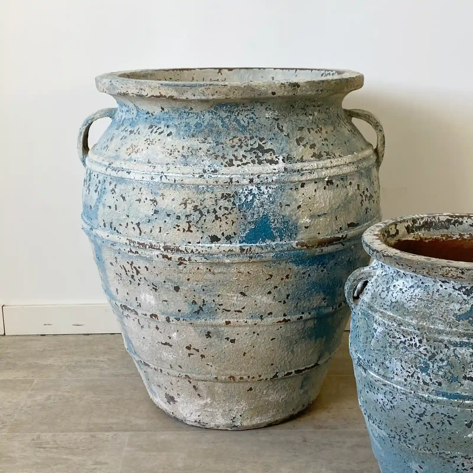 Set 2 maceteros terracota azul ANTIC - Imagen 2