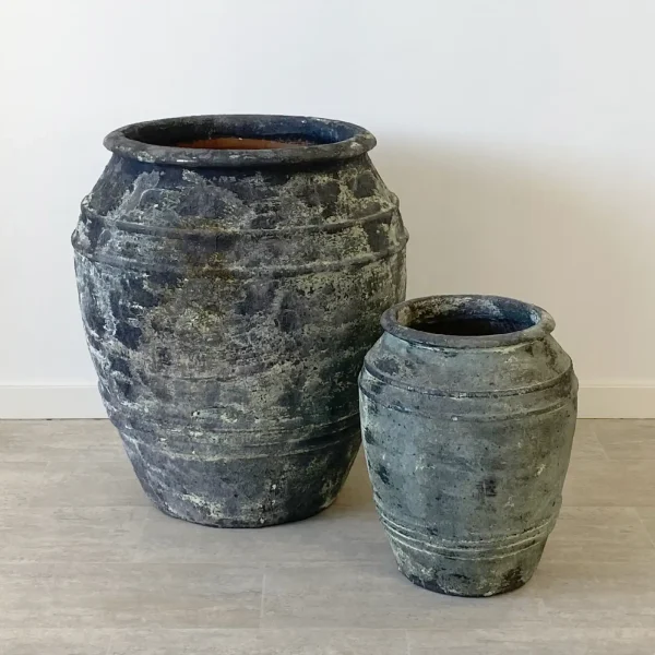 Set 2 maceteros terracota verde ATLANTIS