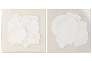 set 2 cuadros abstractos flor 3D