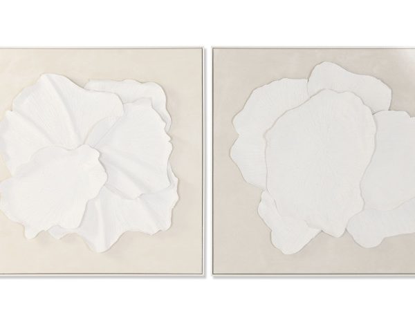 set 2 cuadros abstractos flor 3D