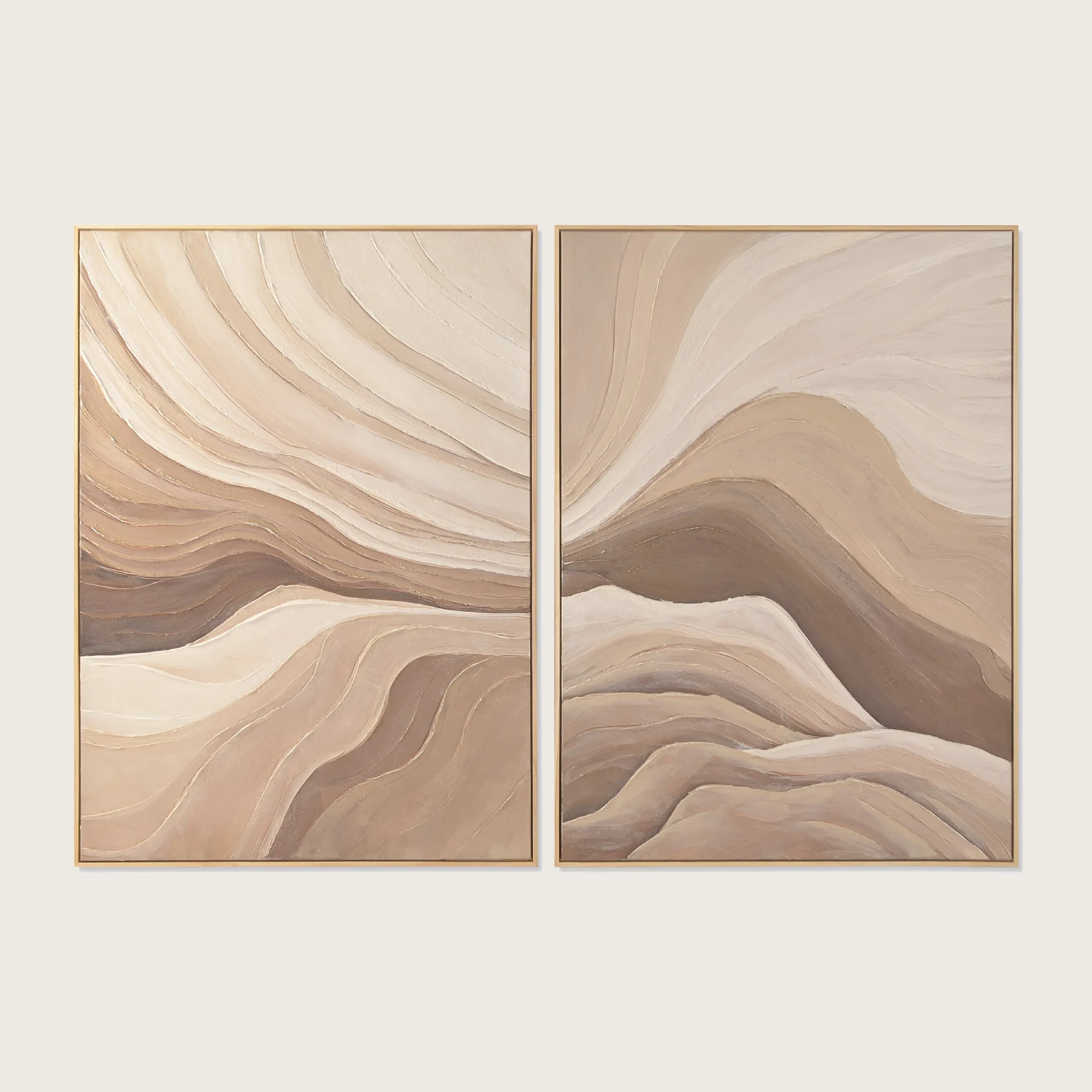 Set 2 cuadros en lienzo con textura abstractos pintado a mano