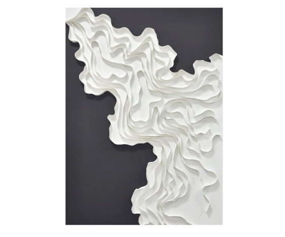 Cuadro papel maché gris blanco relieve ESPUMA