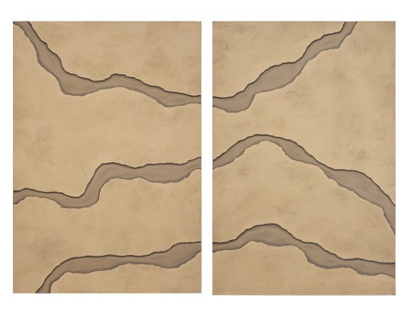 set 2 cuadro lienzo yeso 3D