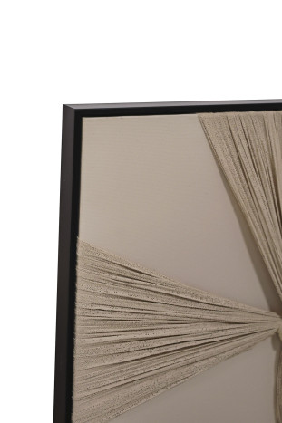 Set 2 cuadros beige marrón relieve TELAS