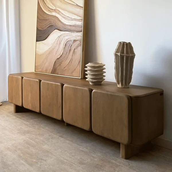 Mueble tv (215cm) madera mango CURVE