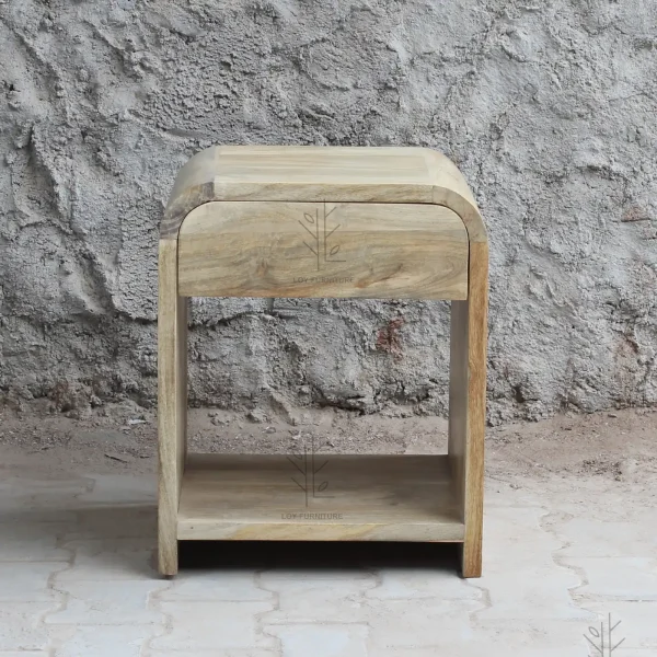 Mesita noche madera reciclada natural IBIZA