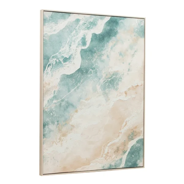 Set de 2 cuadros en lienzo con textura de las olas del mar