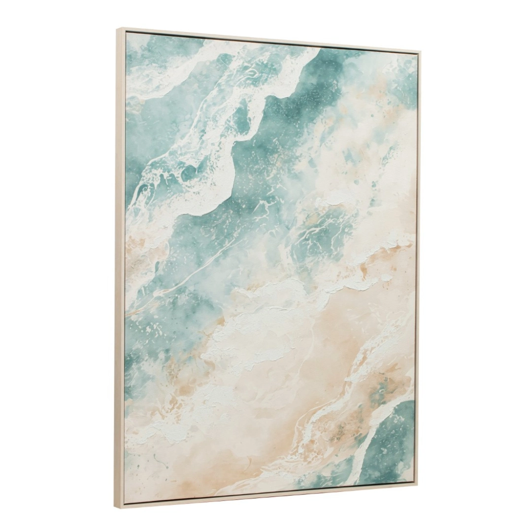 Set de 2 cuadros en lienzo con textura de las olas del mar