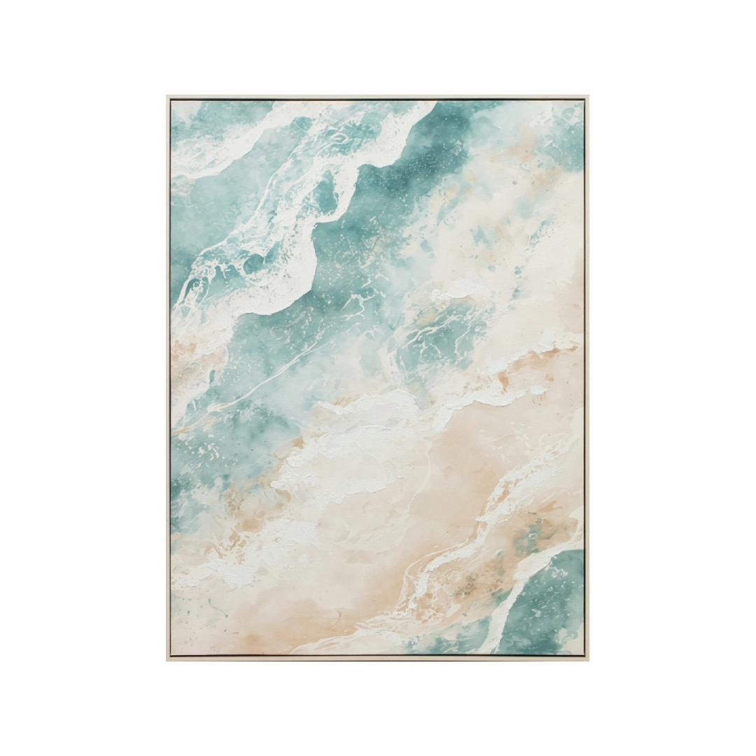 Set de 2 cuadros en lienzo con textura de las olas del mar