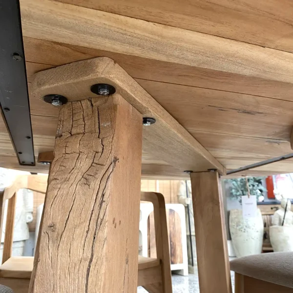 Mesa comedor redonda madera reciclada IBIZA