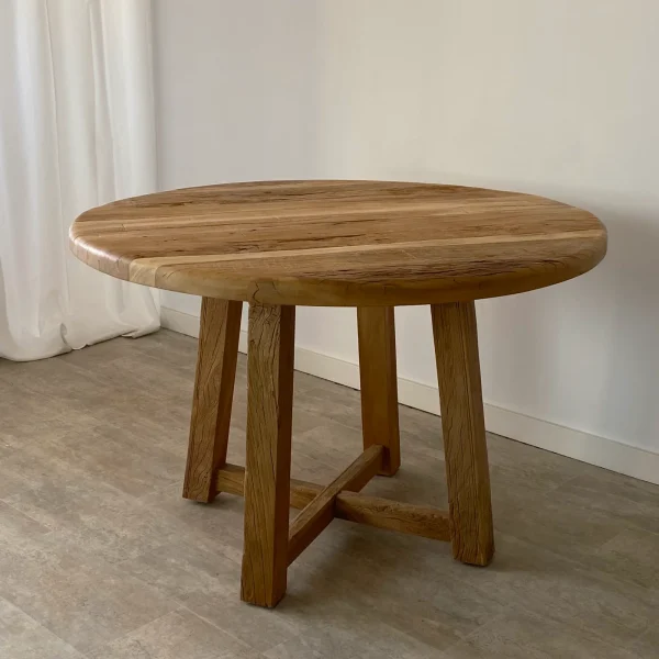 Mesa comedor redonda madera reciclada IBIZA
