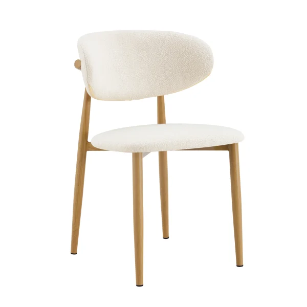 Pack 2 sillas metal imitación madera crudo NORD