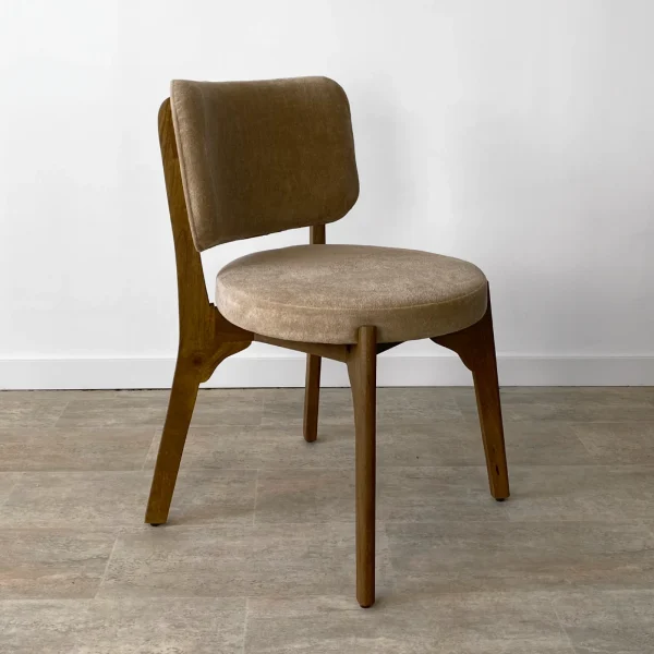 Pack de 2 sillas de comedor en madera de mango y asiento en arena