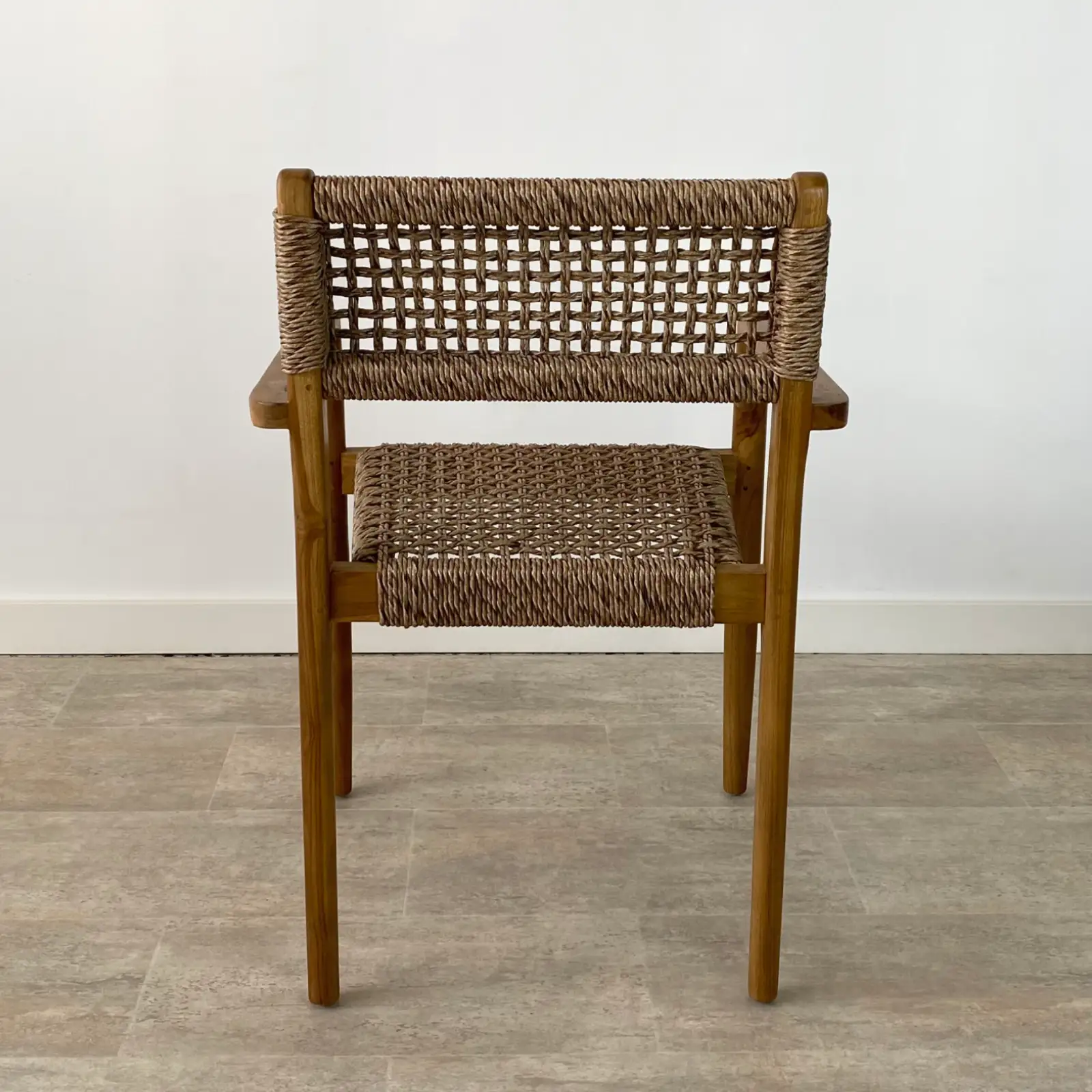 Pack 2 sillas comedor apilables madera teca IBIZA - Imagen 4