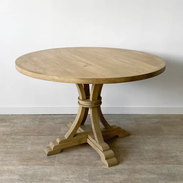Mesa comedor redonda (120cm) madera mango RUSTIC
