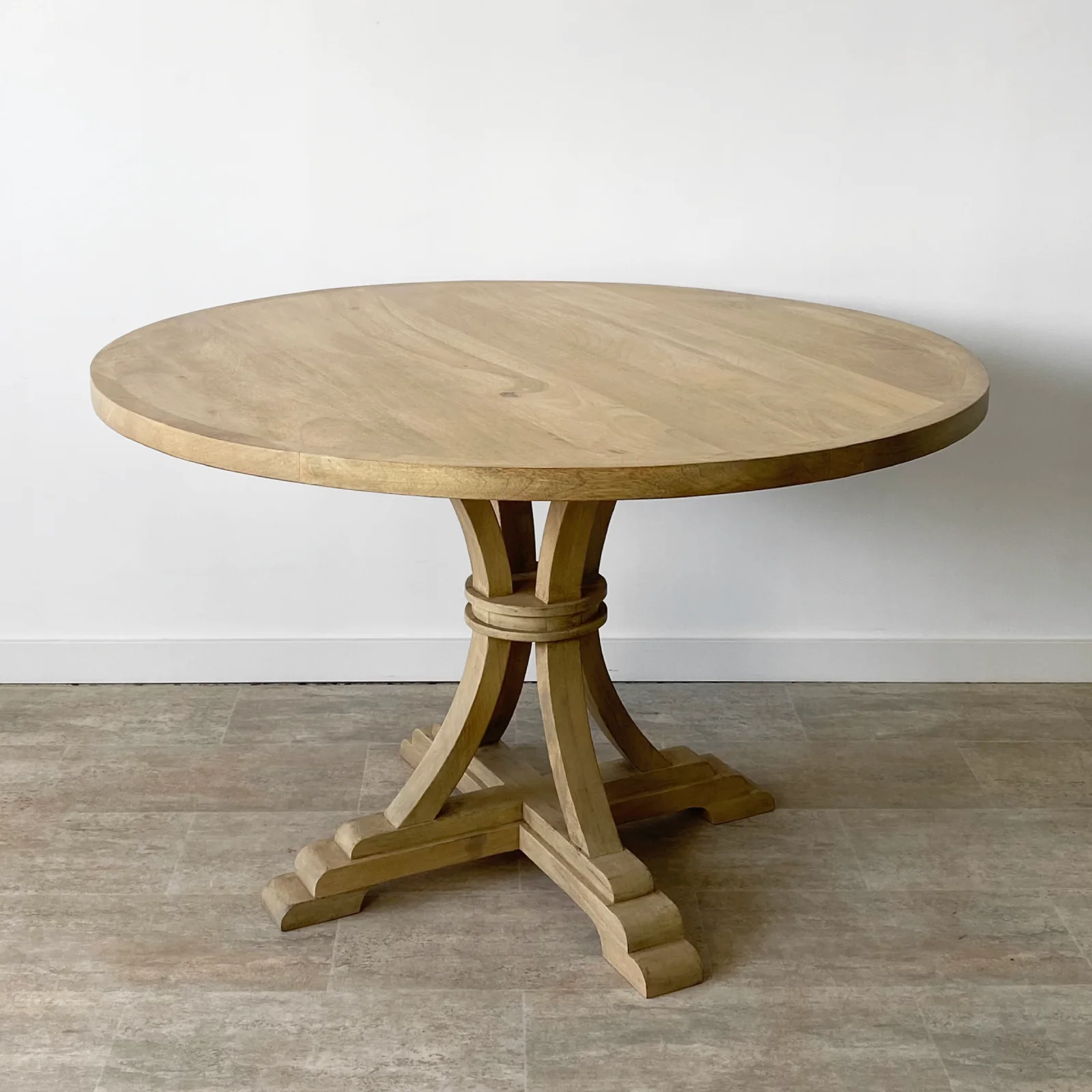 Mesa comedor redonda (120cm) madera mango RUSTIC