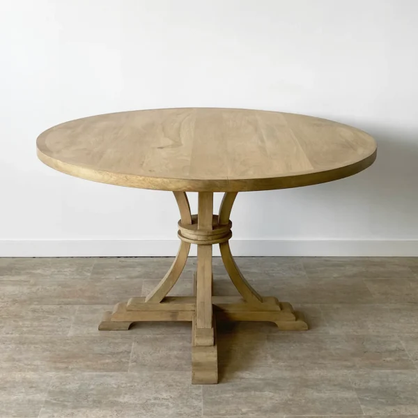 Mesa comedor redonda (120cm) madera mango RUSTIC