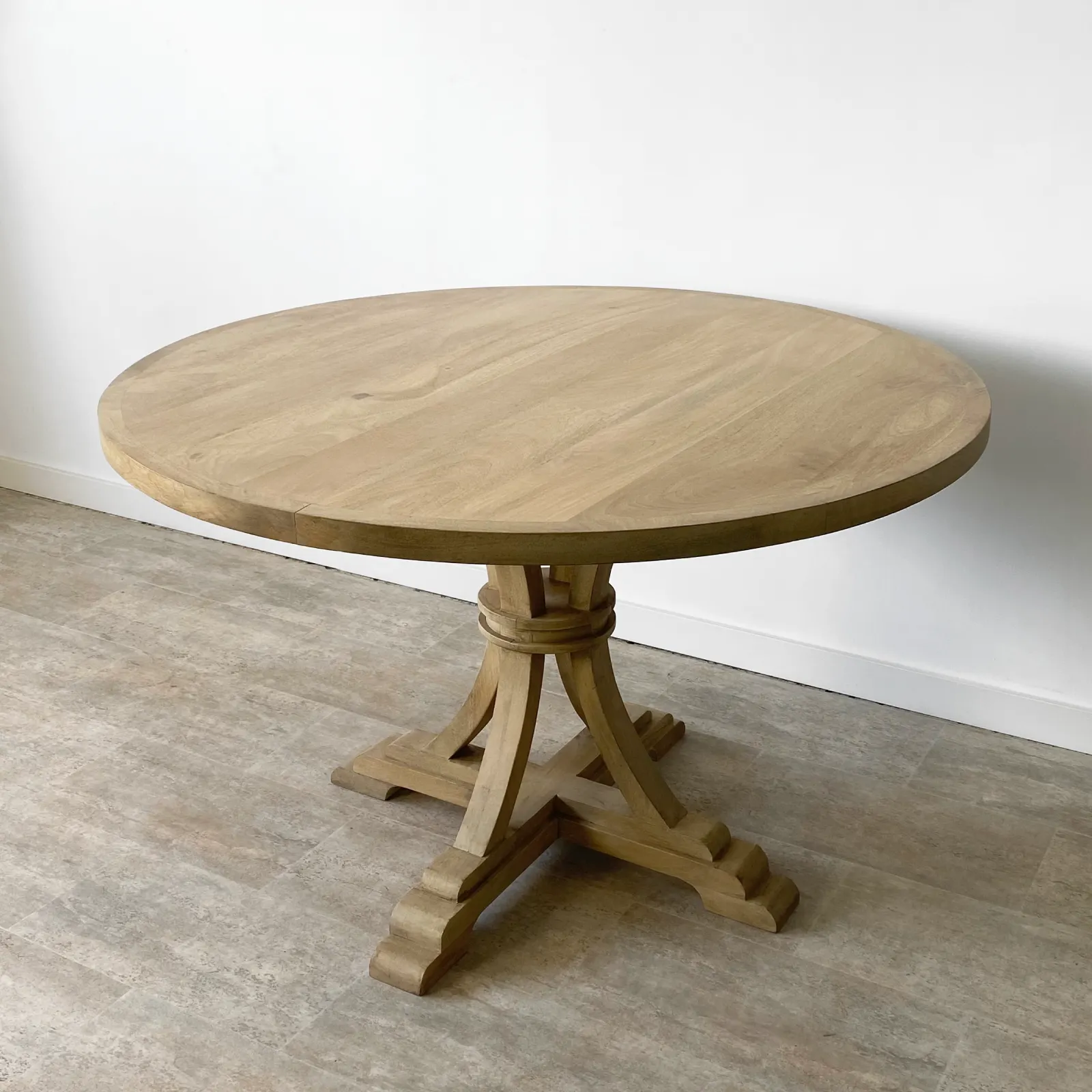Mesa comedor redonda (120cm) madera mango RUSTIC - Imagen 3