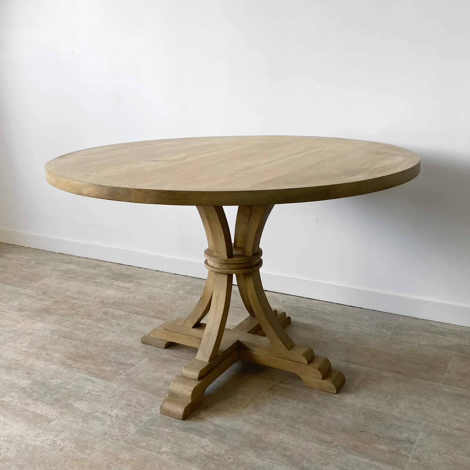 Mesa comedor redonda (120cm) madera mango RUSTIC - Imagen 4