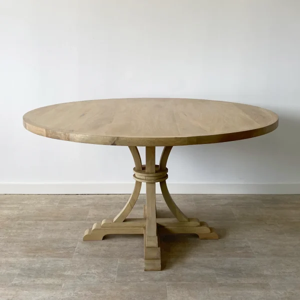 Mesa comedor redonda (140cm) madera mango RUSTIC