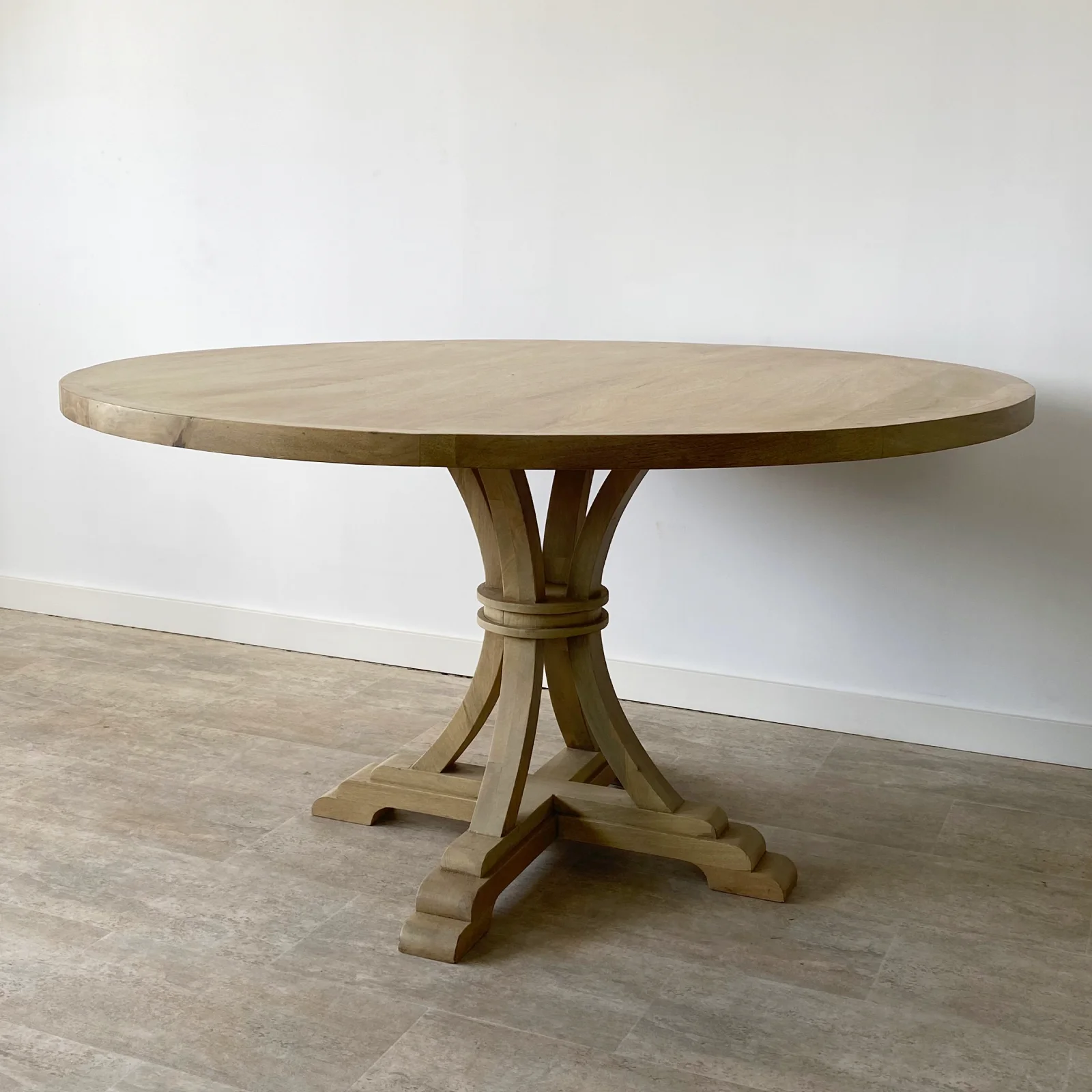 Mesa comedor redonda (140cm) madera mango RUSTIC - Imagen 3