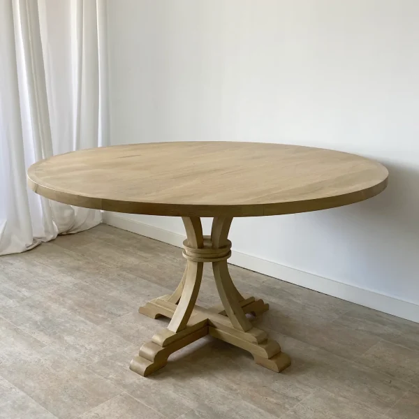 Mesa comedor redonda (140cm) madera mango RUSTIC